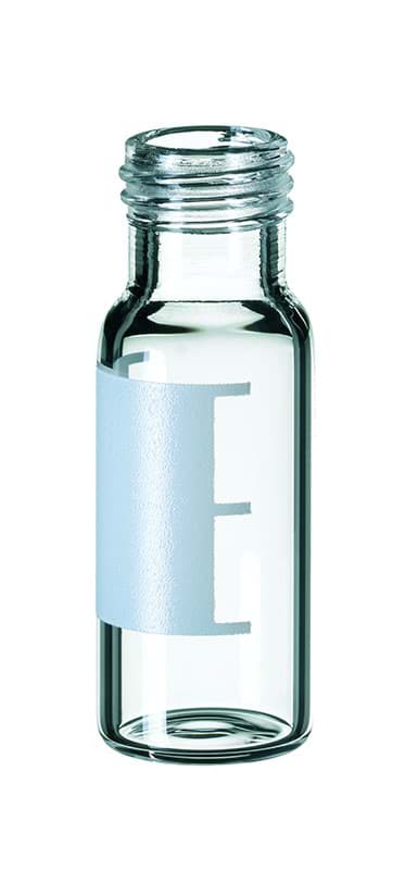 Picture of 1.5 ml clear short thread vial with label