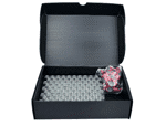 Bild von 10.0 ml headspace vial with magnetic Bi-metal Cap, silver and red, 8.0 mm centre hole