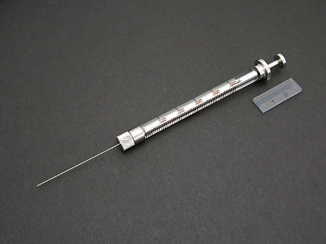 Bild von Syringe; 500 µl; 25G; removable needle; 50 mm needle length; beveled tip