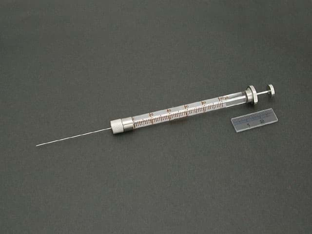 Bild von Syringe; 100 µl; 25G; removable needle; 50 mm needle length; beveled tip